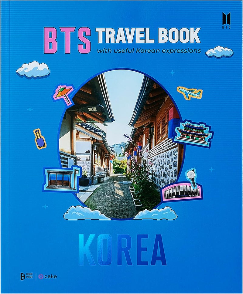 CAKE BTS Travel Book Global Edition with Useful Korean Expressions - Official BTS Merch, Special South Korea Trip Guide Inspired by BTS, Gift Idea for Army - Image 1